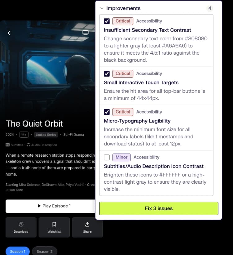 UX Pilot Dashboard