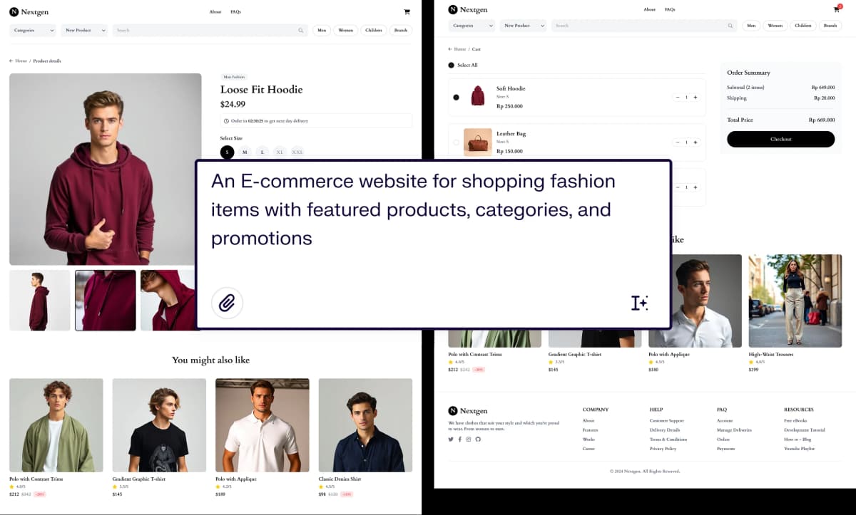 AI generated designs that match the prompt