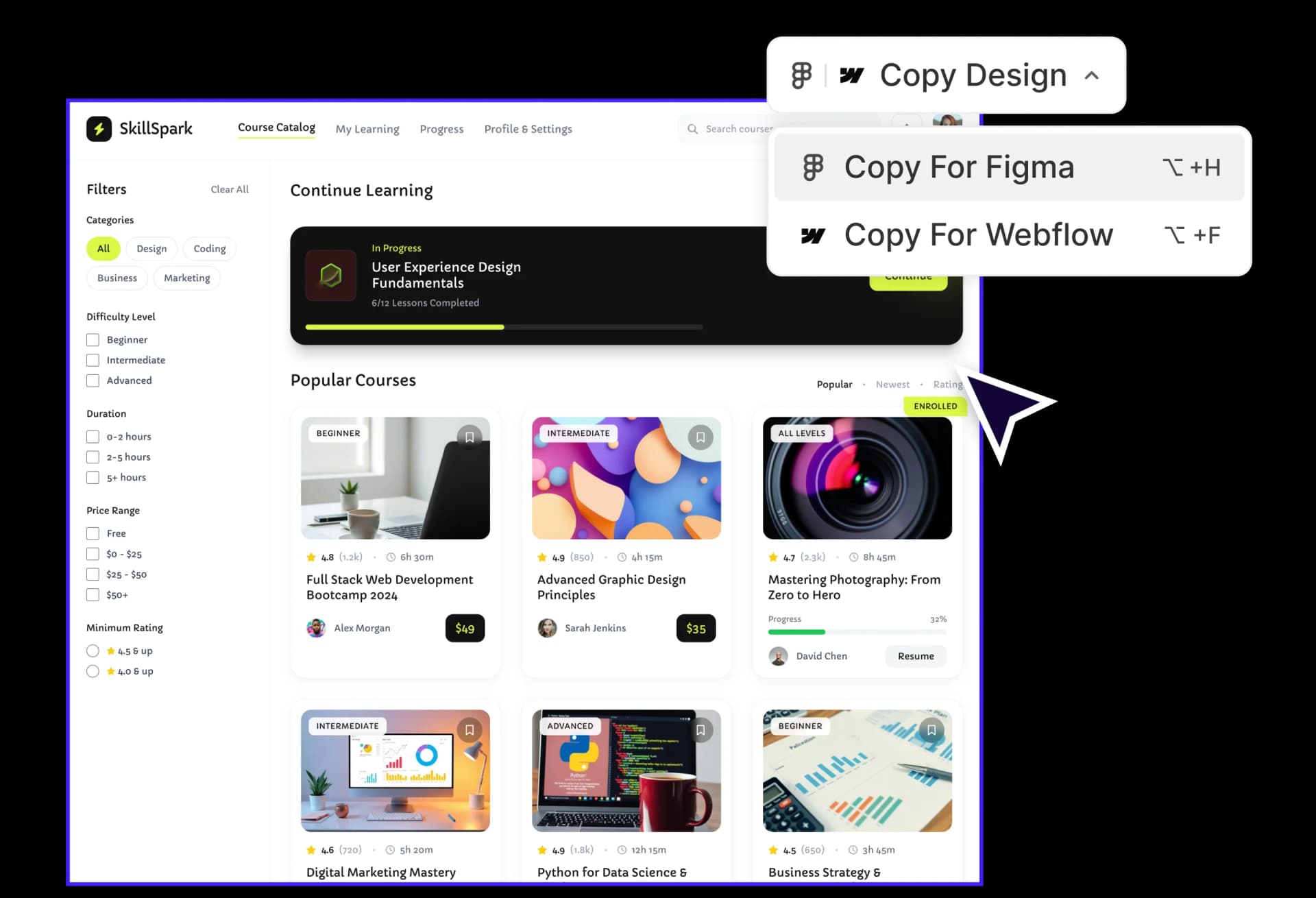 Native Figma integration for teams that already work in Figma