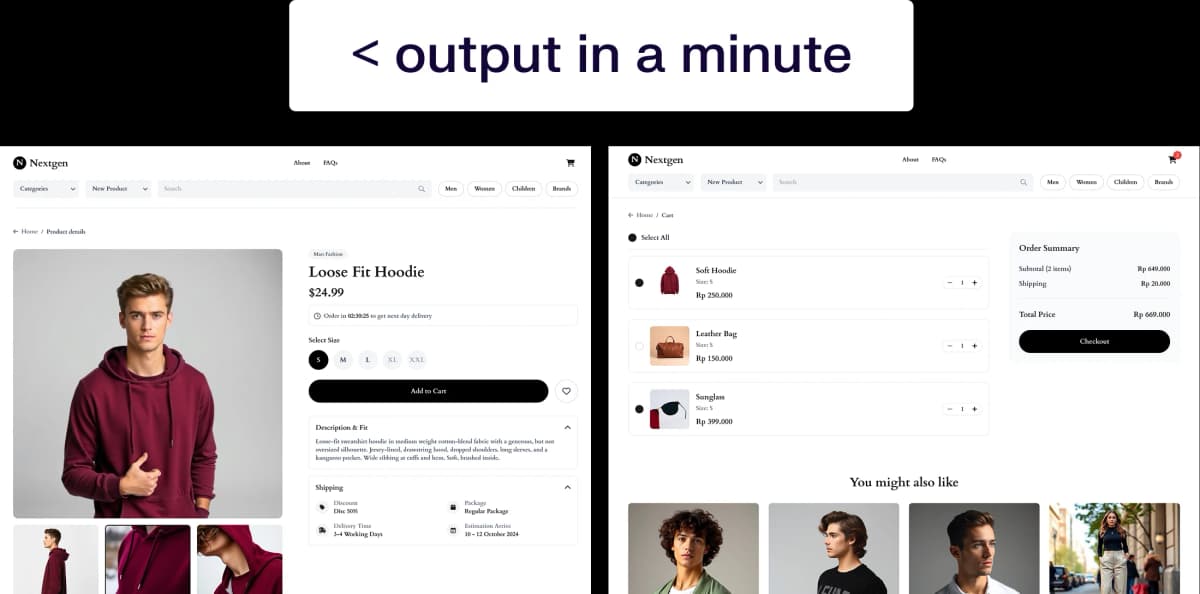 AI generated designs that match the prompt