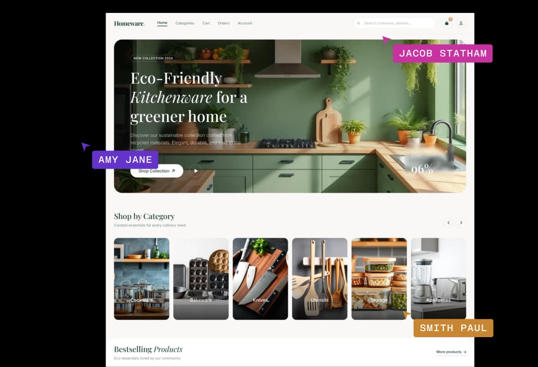 Real-time team collaboration on the same canvas