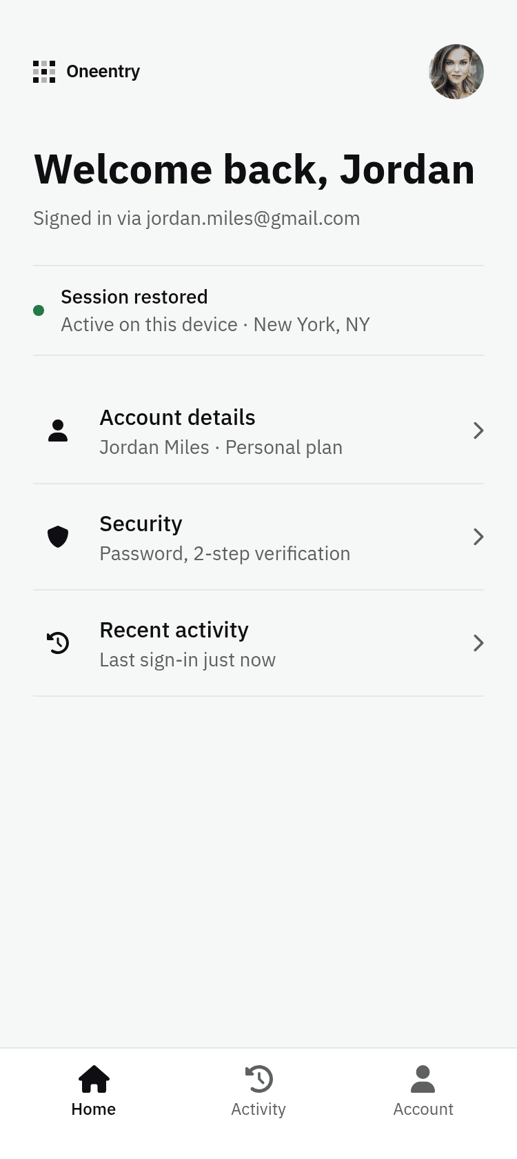 Minimalist Login App Template