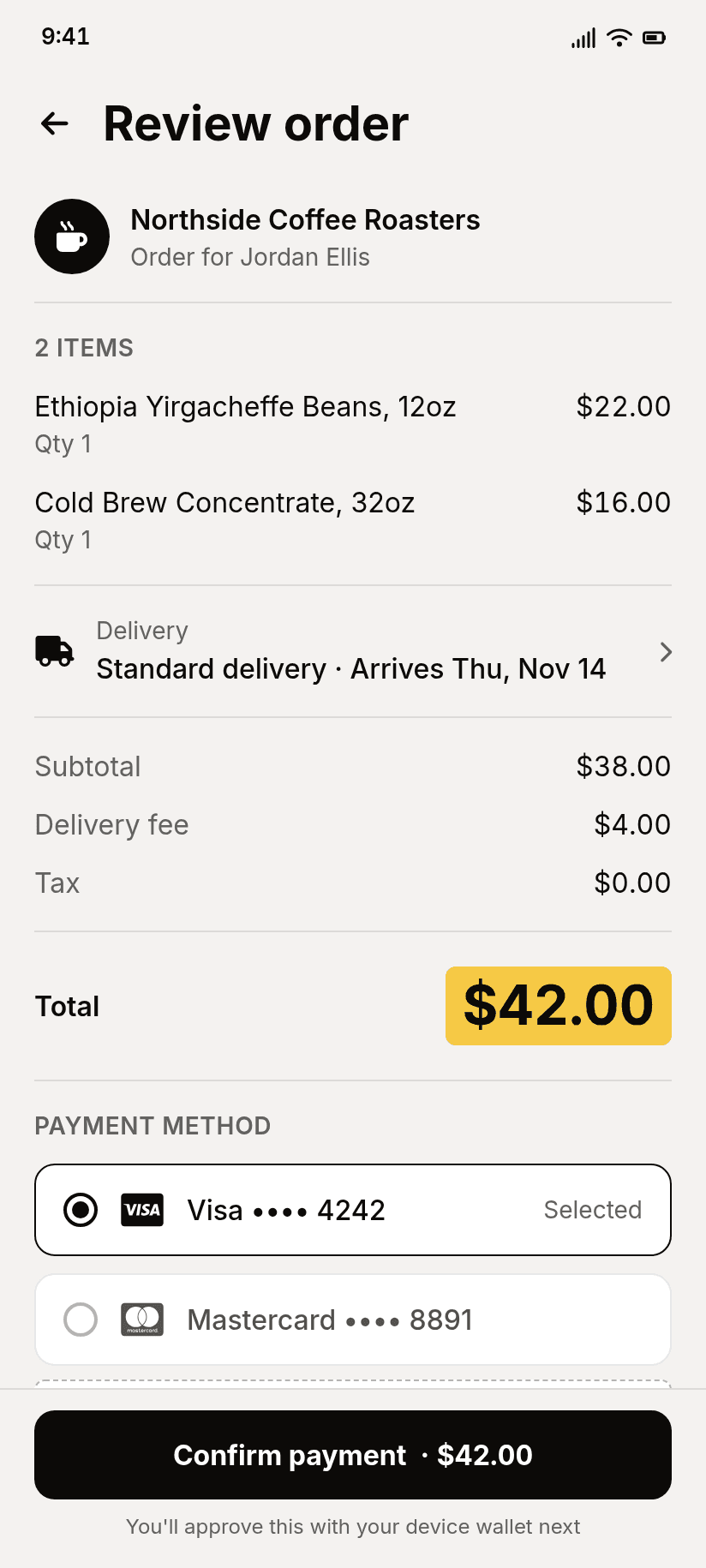 Mobile Wallet Checkout Template