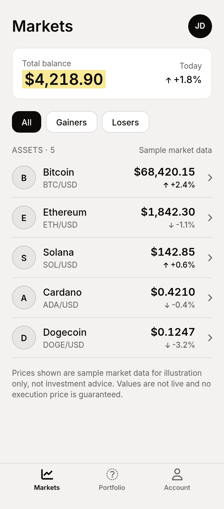 Crypto Exchange UI Template