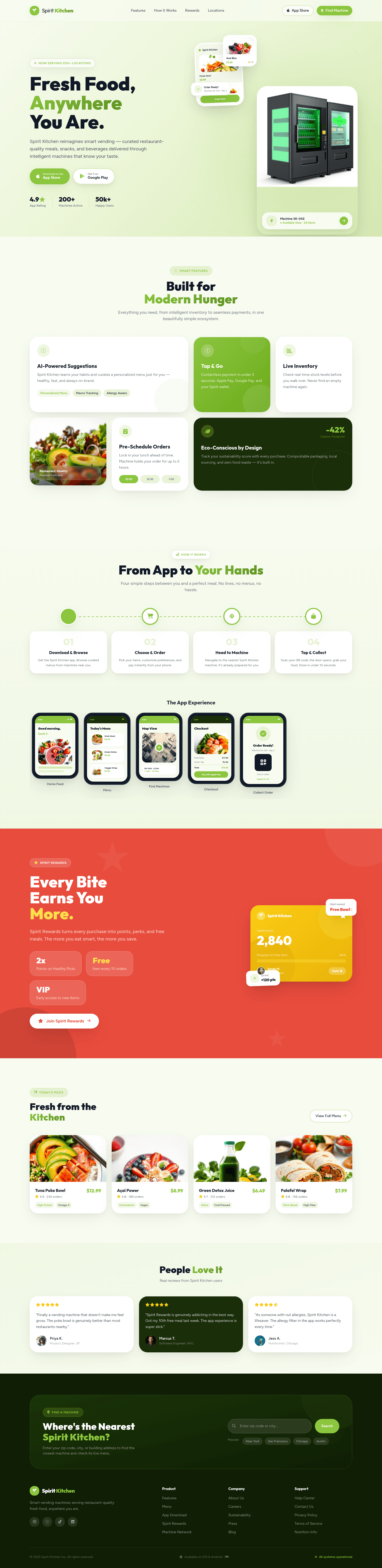 Spirit Kitchen Landing Page