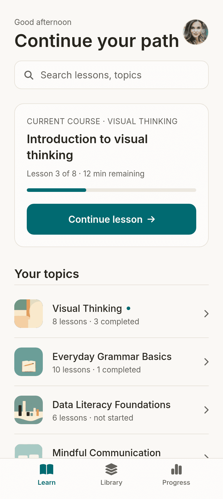 Learning App Template