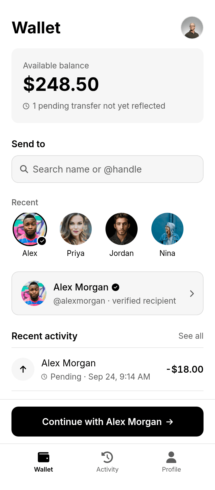 Peer Payment App Template