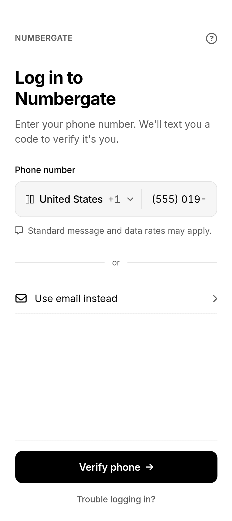 Phone Number OTP Login App Template