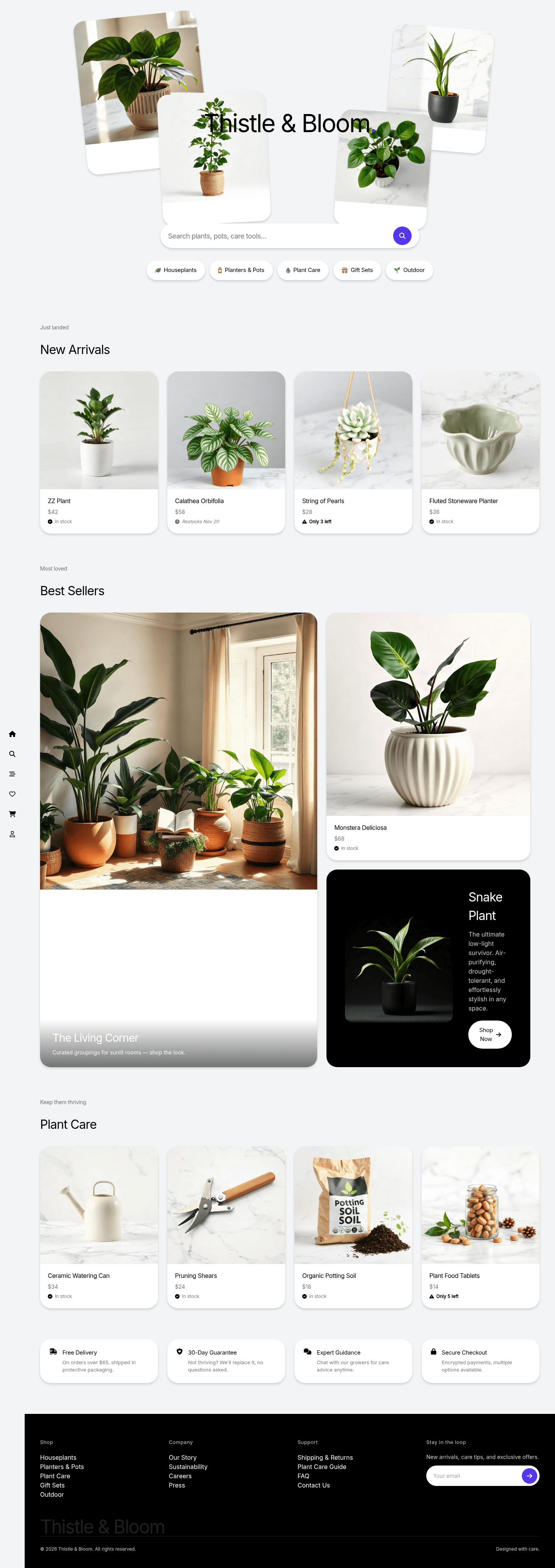 Plant Shop Ecommerce Website