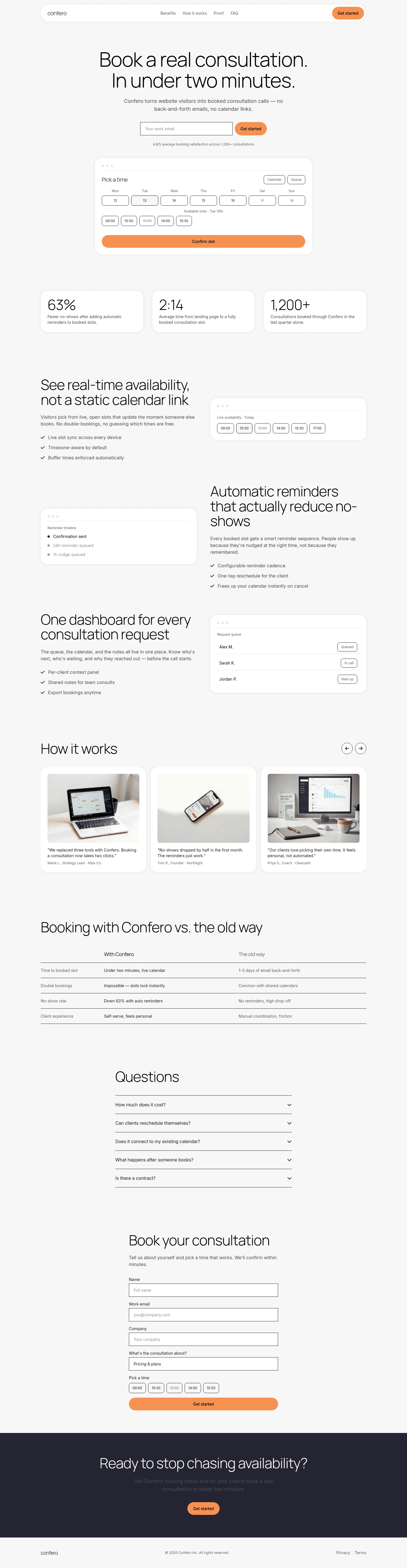 Consultation Booking Landing Page