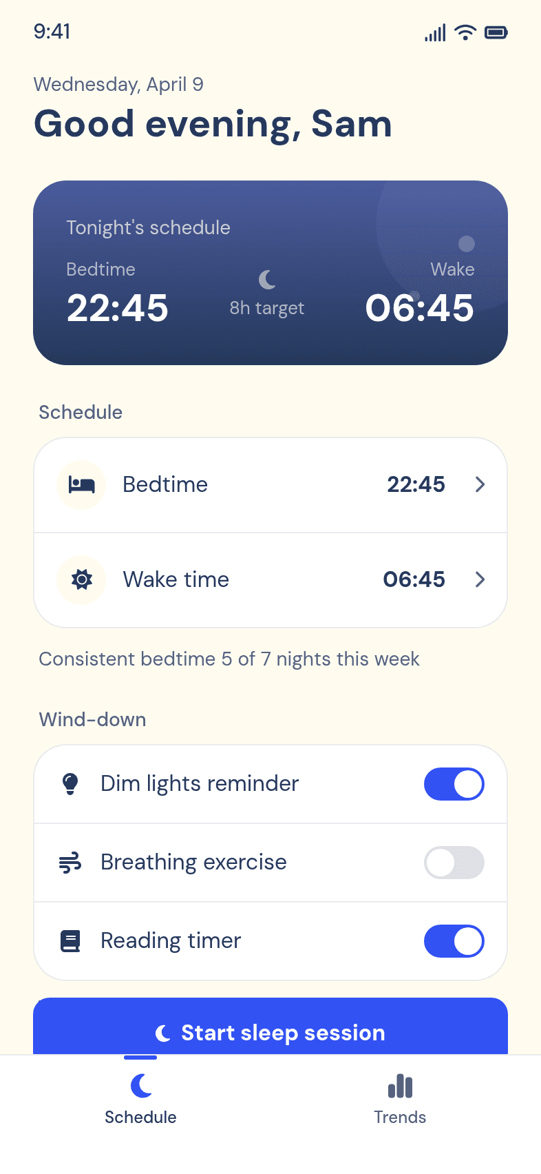 Sleep App Template