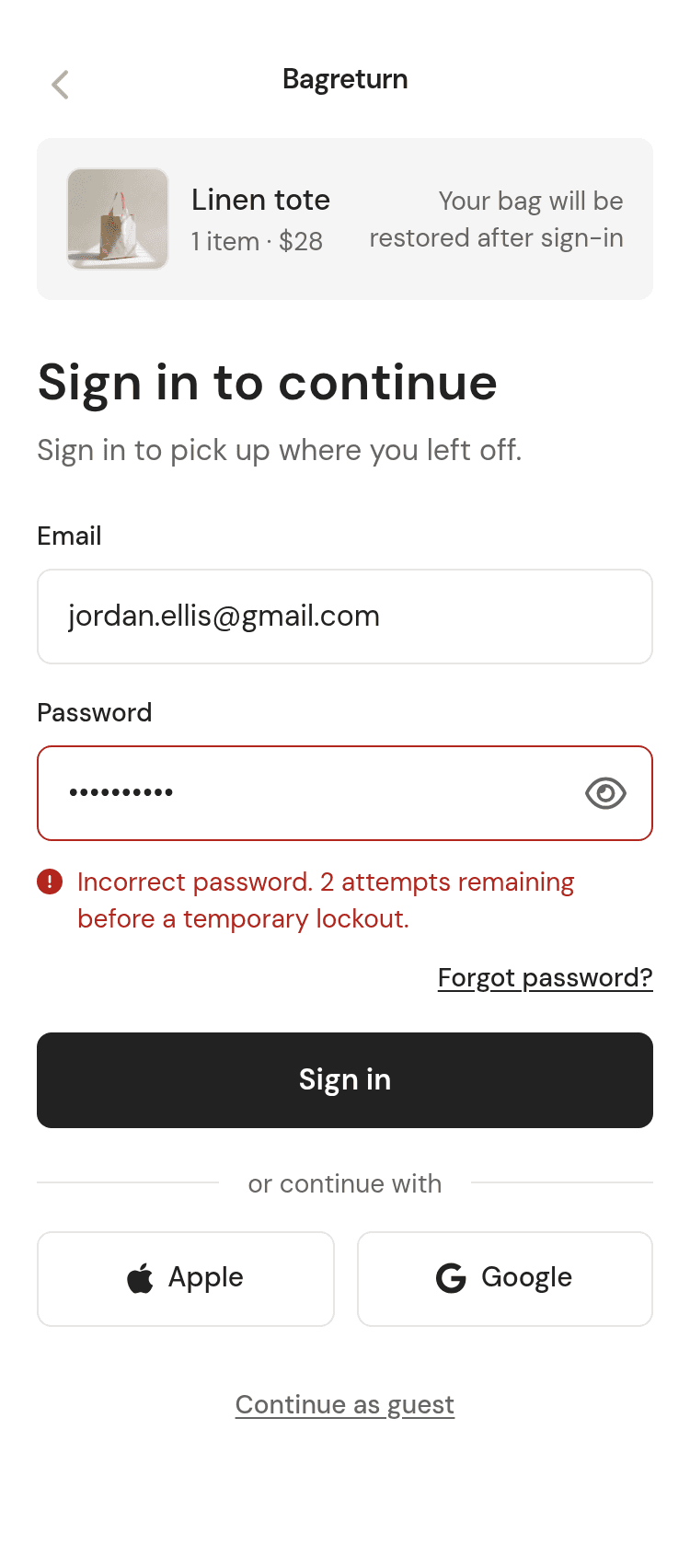 E-Commerce Login App Template