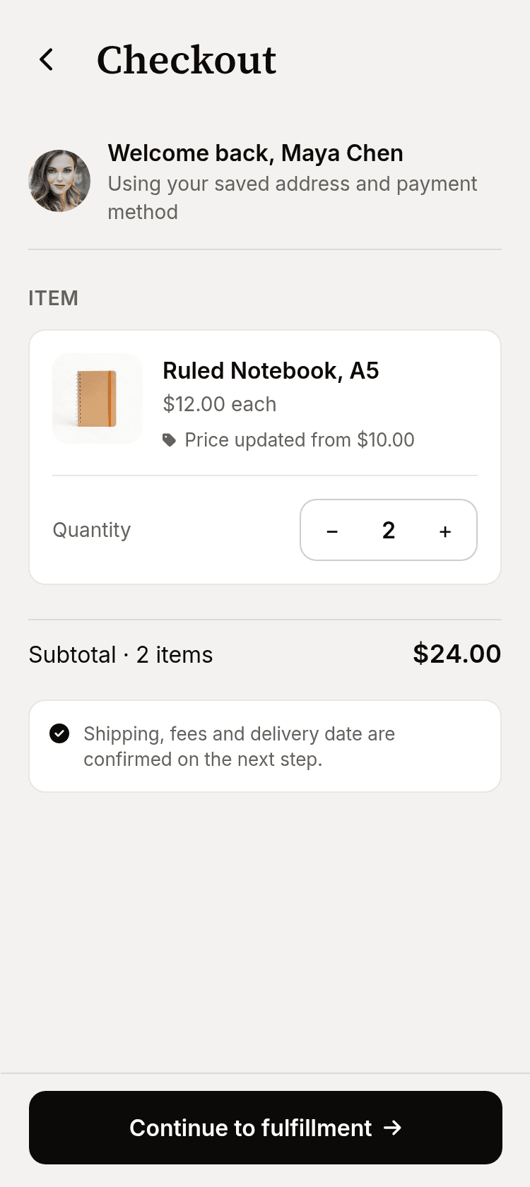 One-Click Checkout App Template
