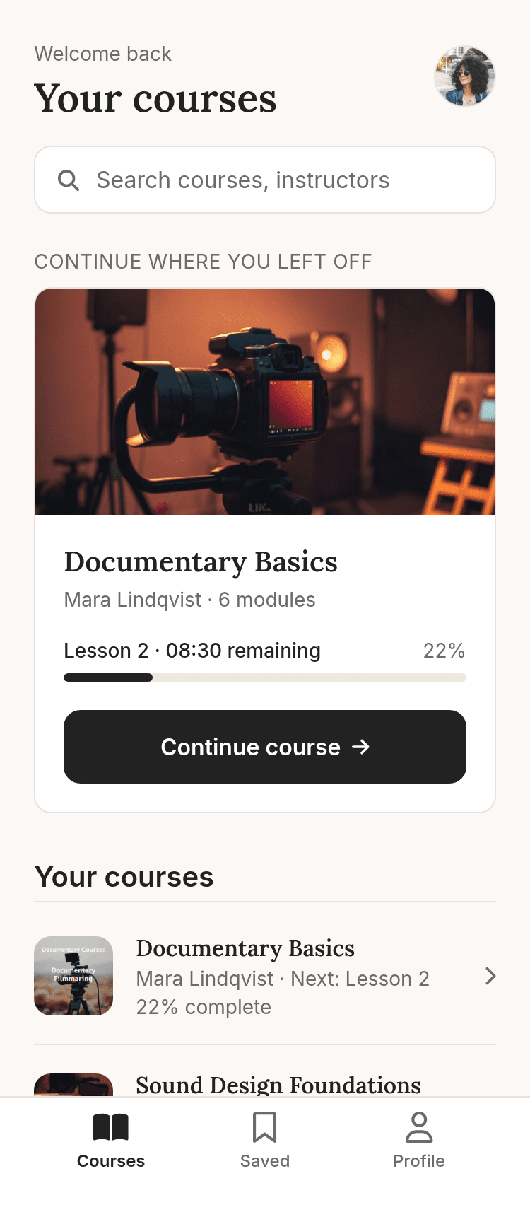 Courses App Template