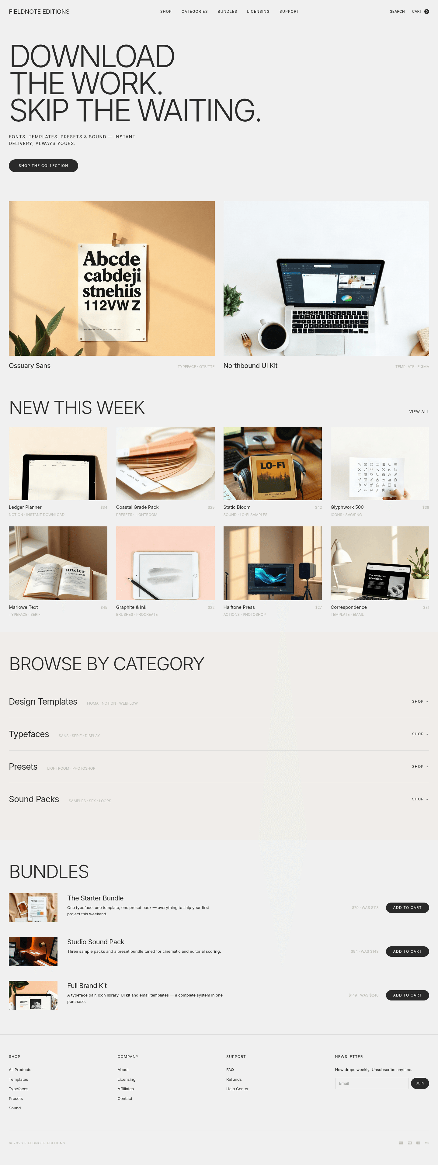 Digital Downloads Ecommerce Website