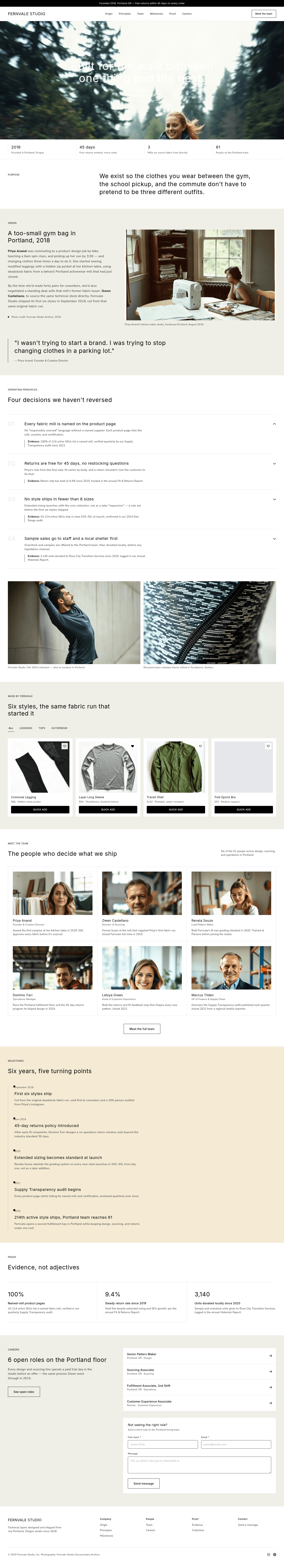 Ecommerce Brand About Us Page