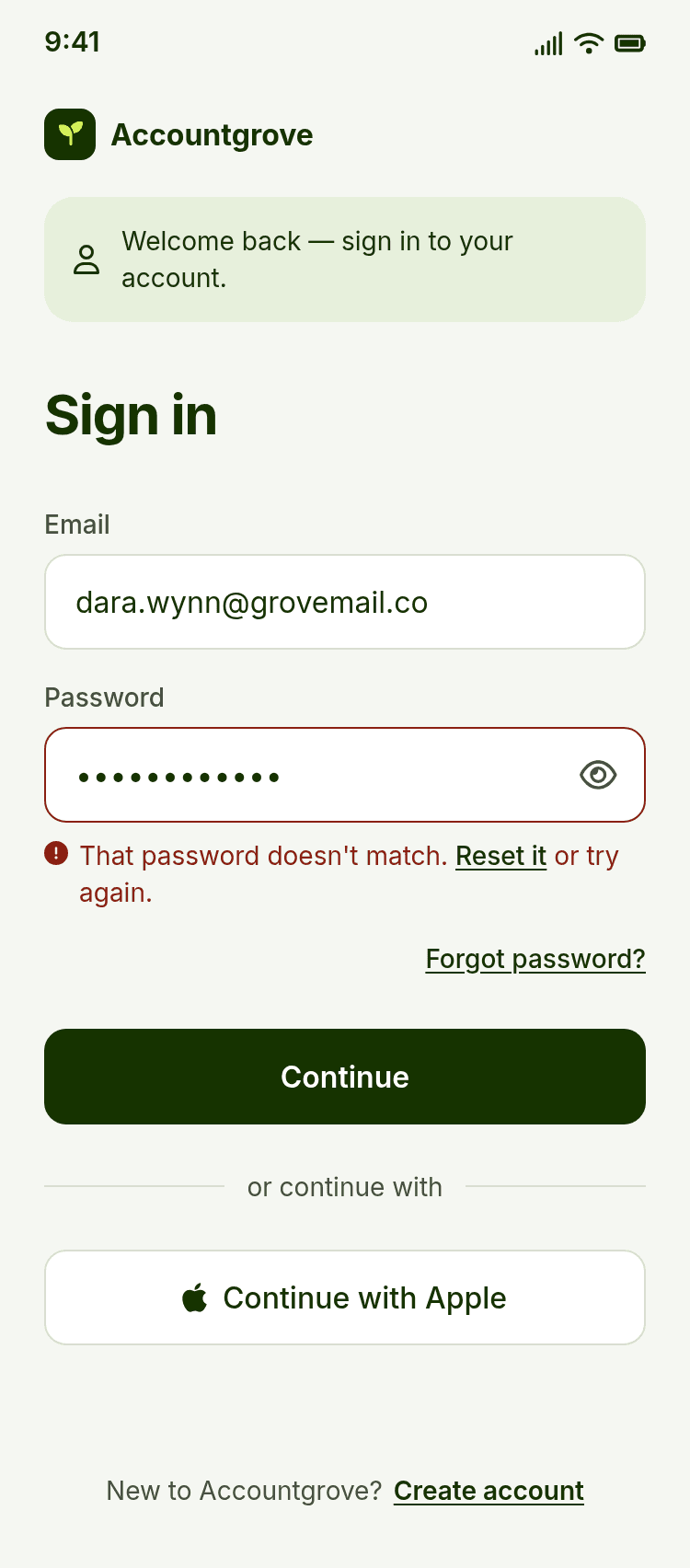 Sign Up and Sign In App Template