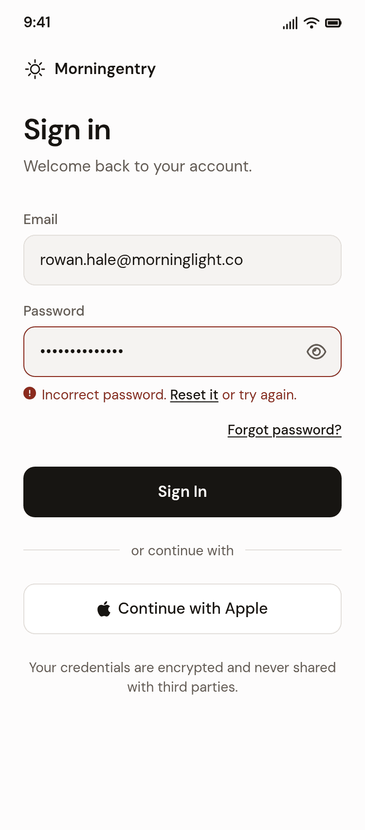 Light Mode Login App Template