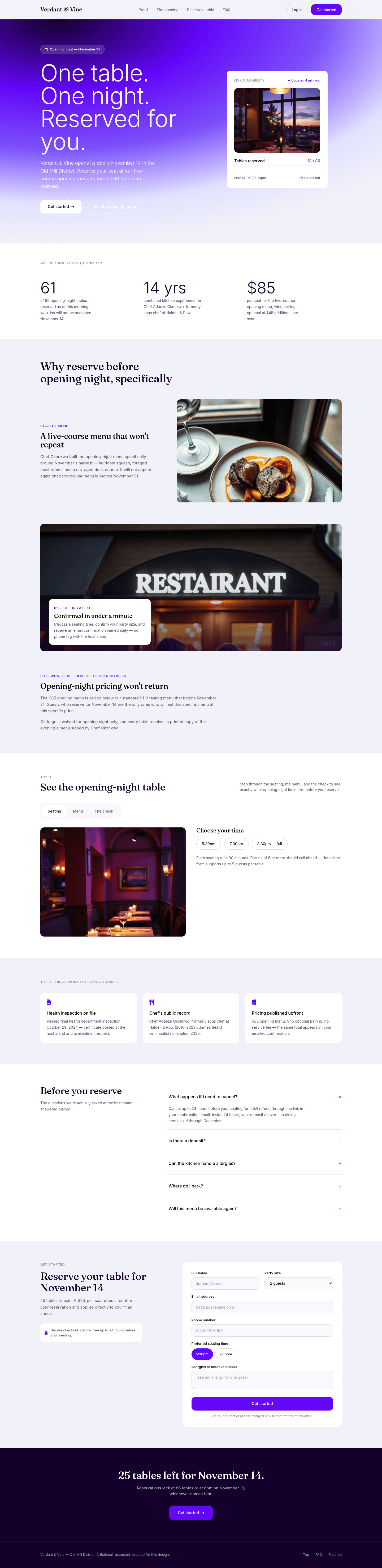 Restaurant Opening Landing Page