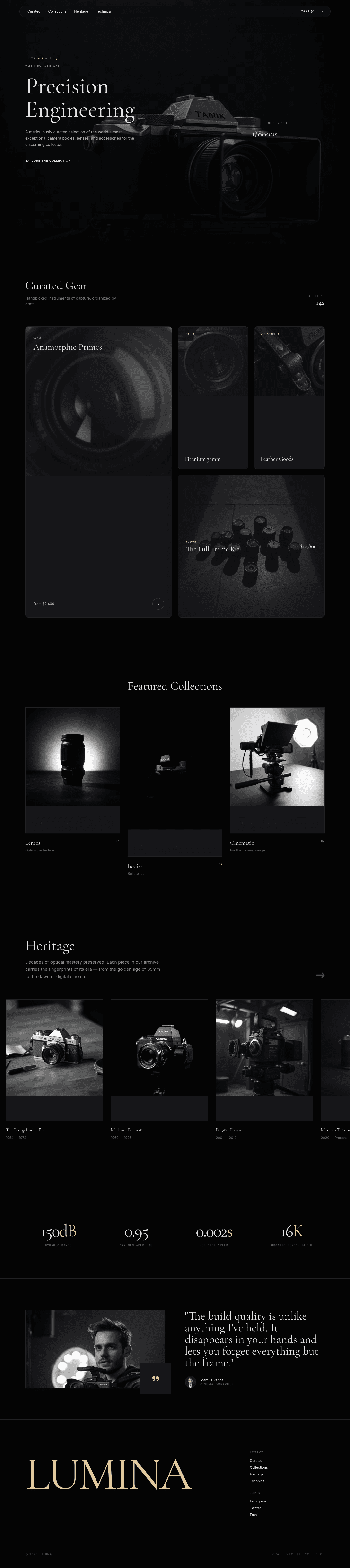 High end camera website