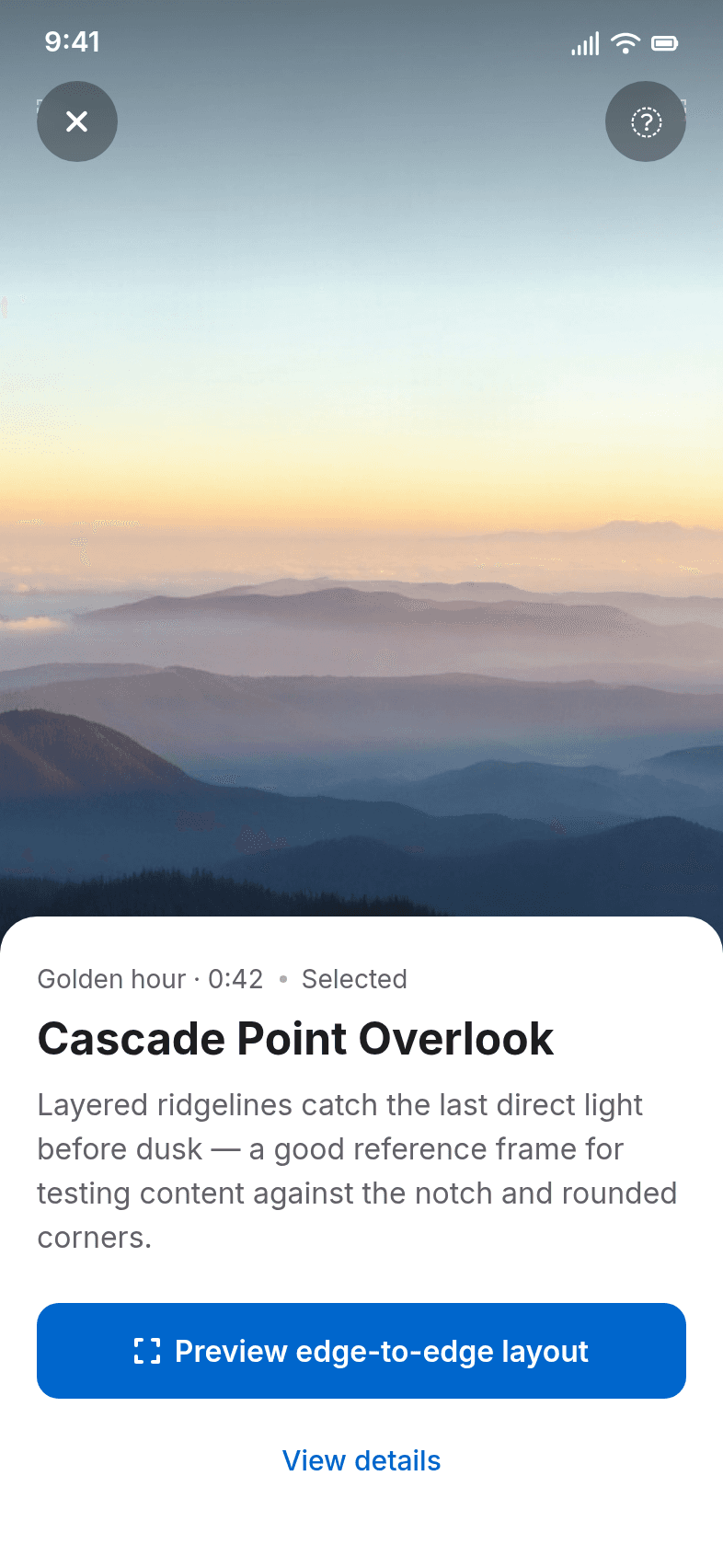 iPhone X Edge-to-Edge Layout Template
