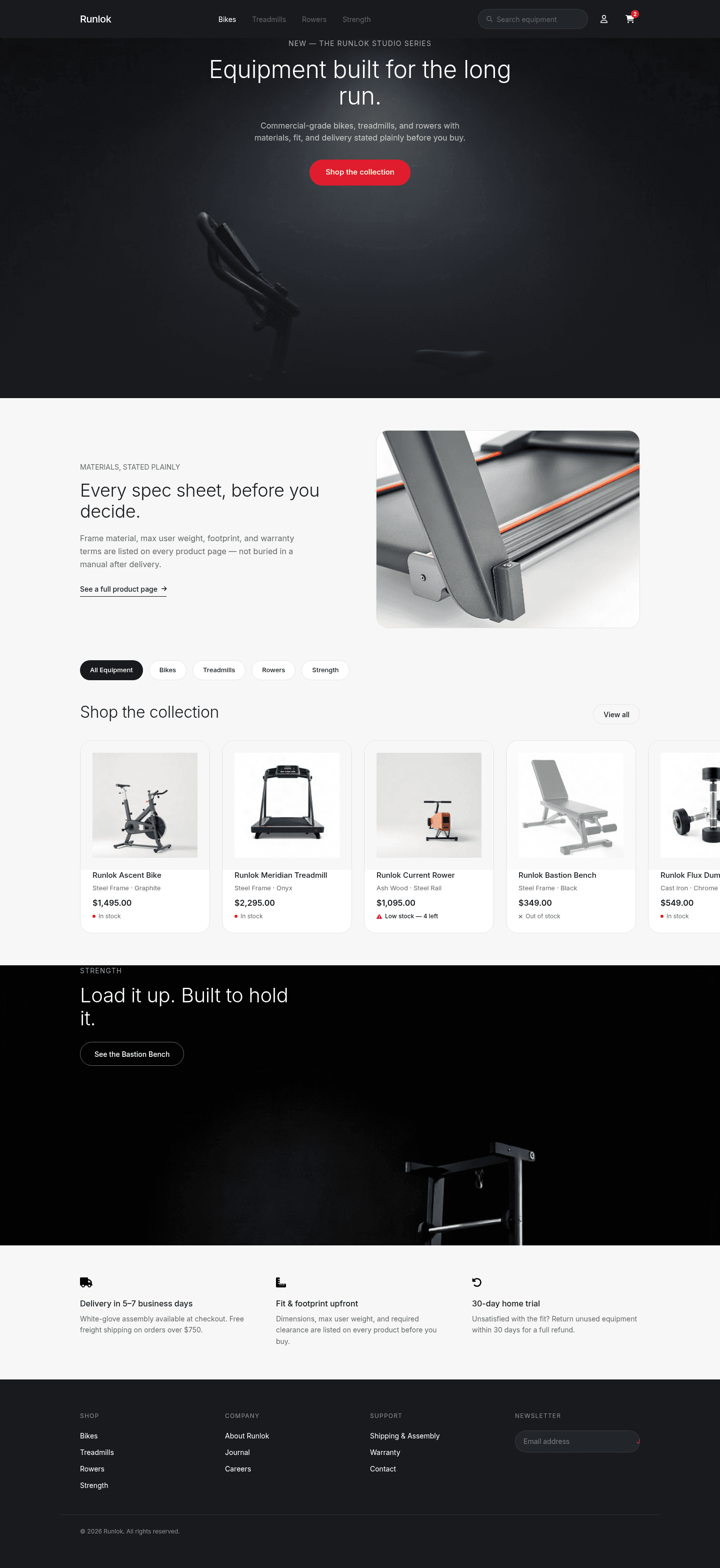 Fitness Equipment Ecommerce Website