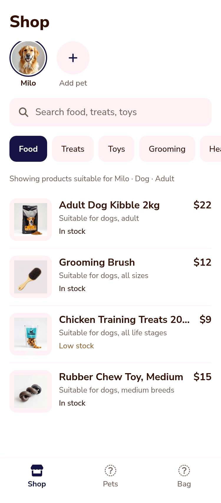 Pet Shopping App Template
