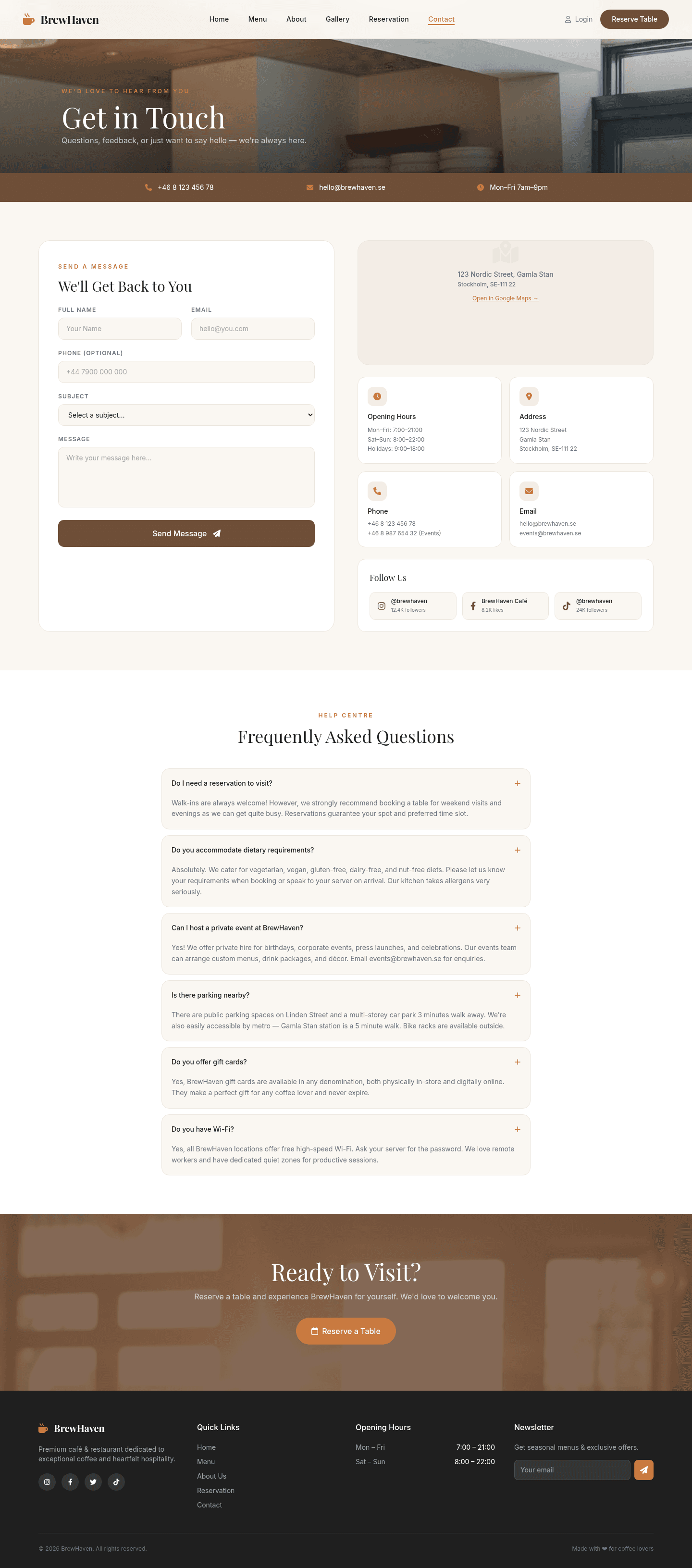 Cafe Template