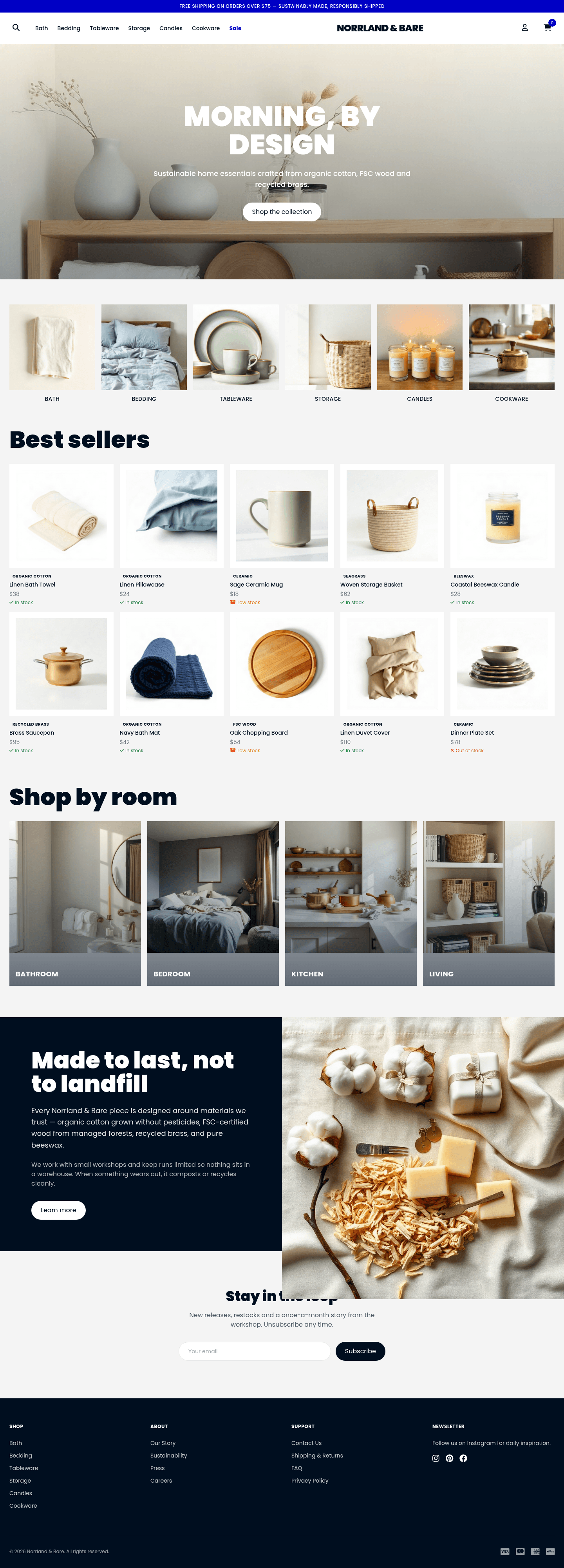 Sustainable Home Goods Ecommerce Website
