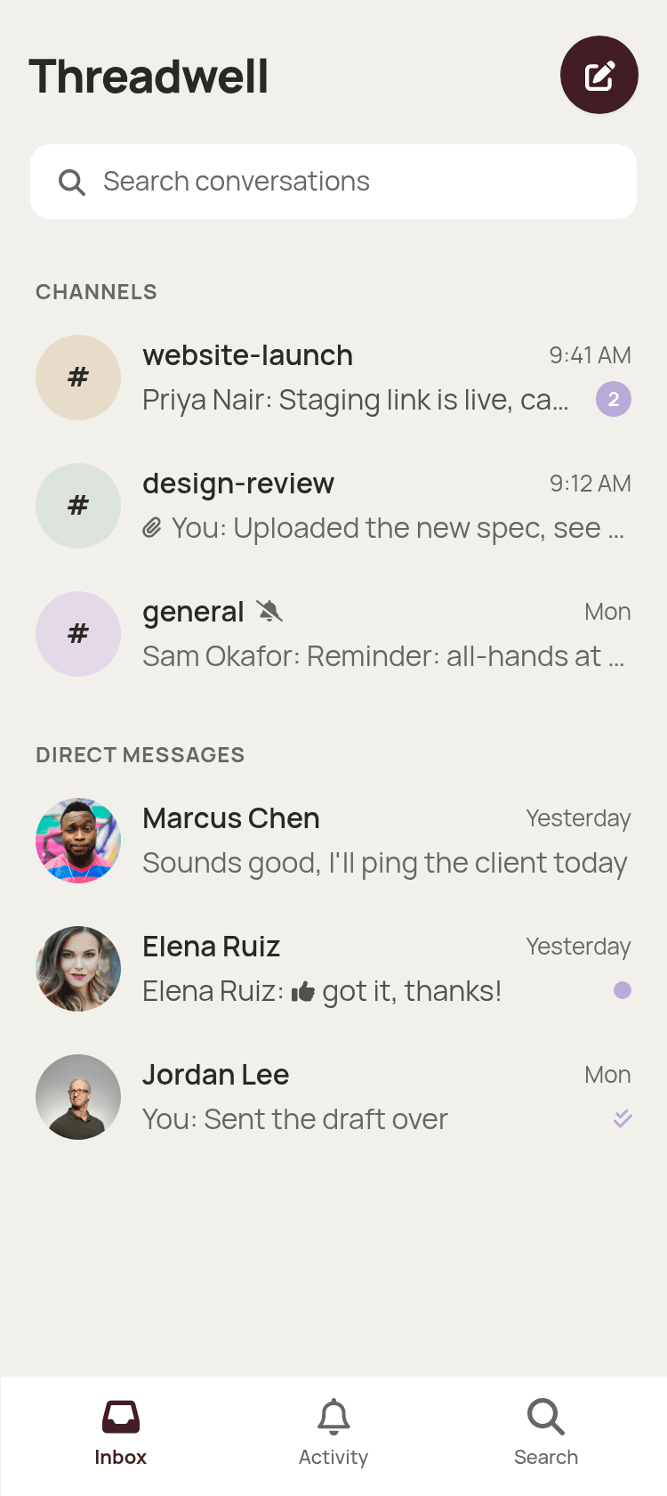 Team Collaboration Chat Template