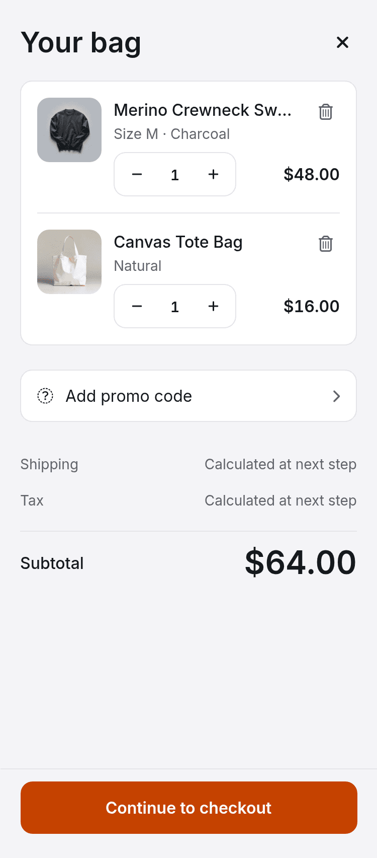 Checkout App Template
