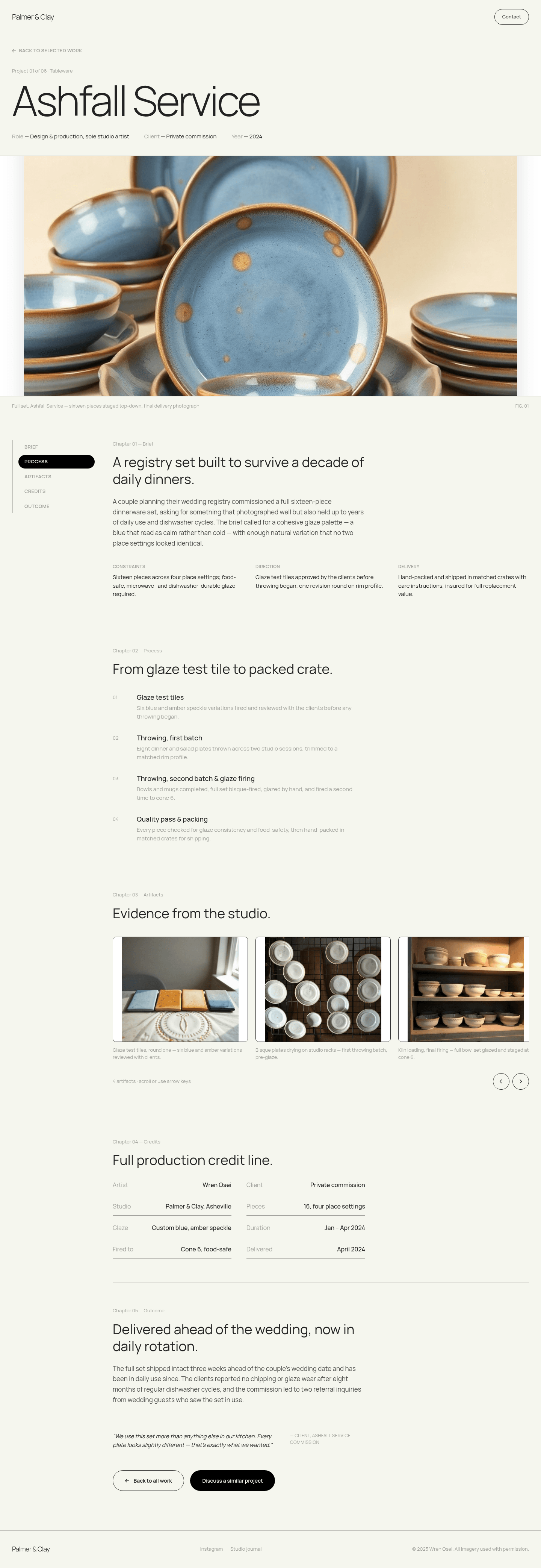 Ceramic Artist Portfolio Website