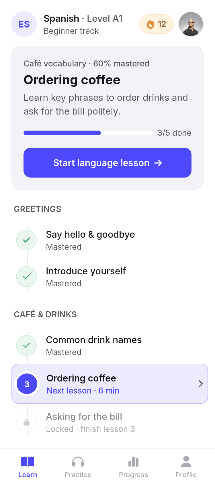 Language Learning App Template