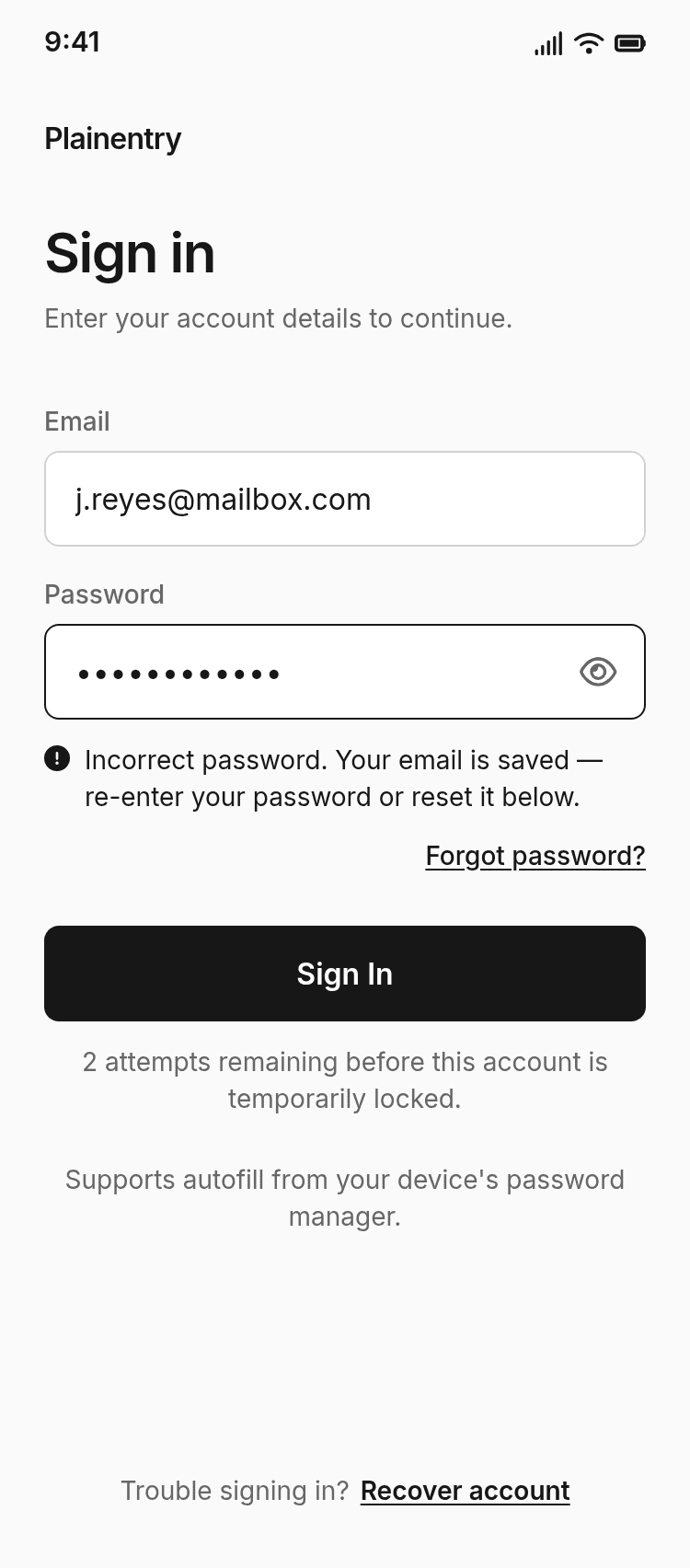 Simple Login App Template