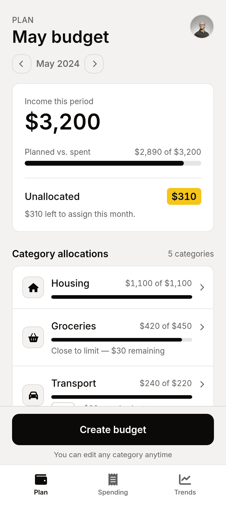 Budget Planner UI Template
