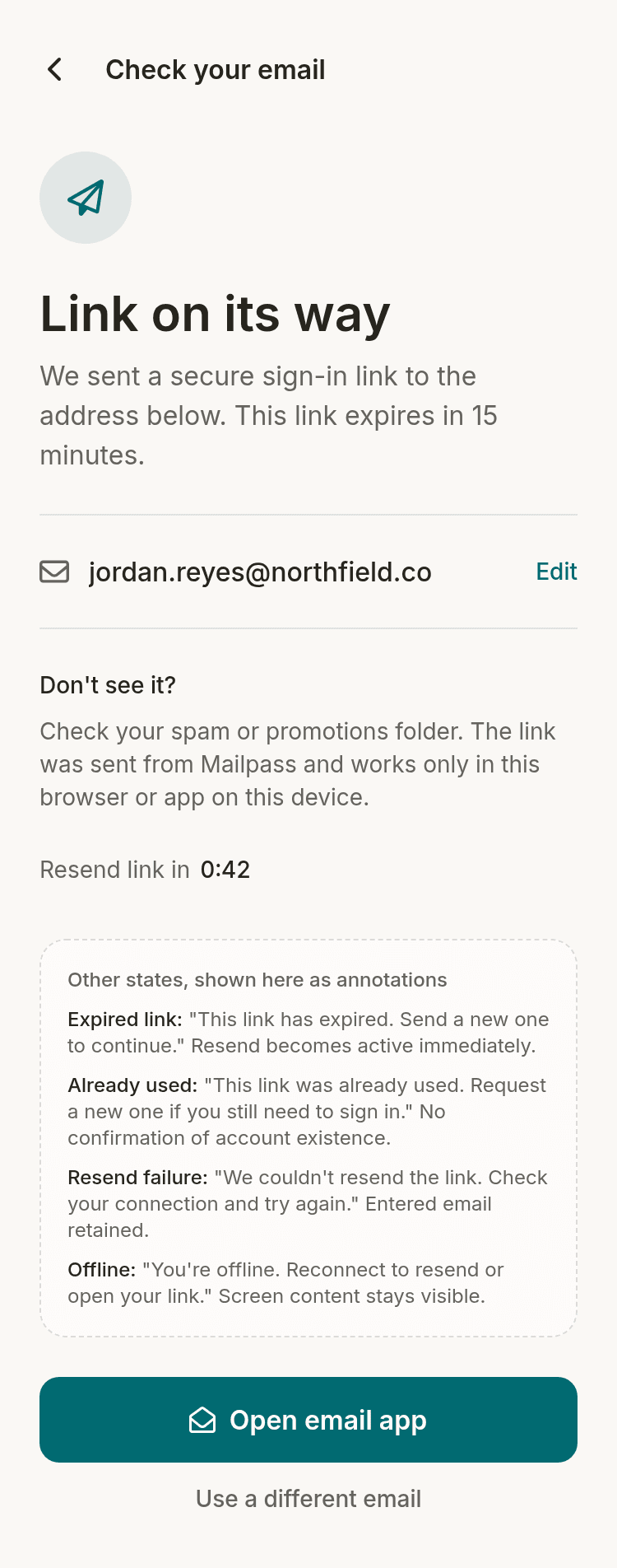 Magic Link Email Login Template