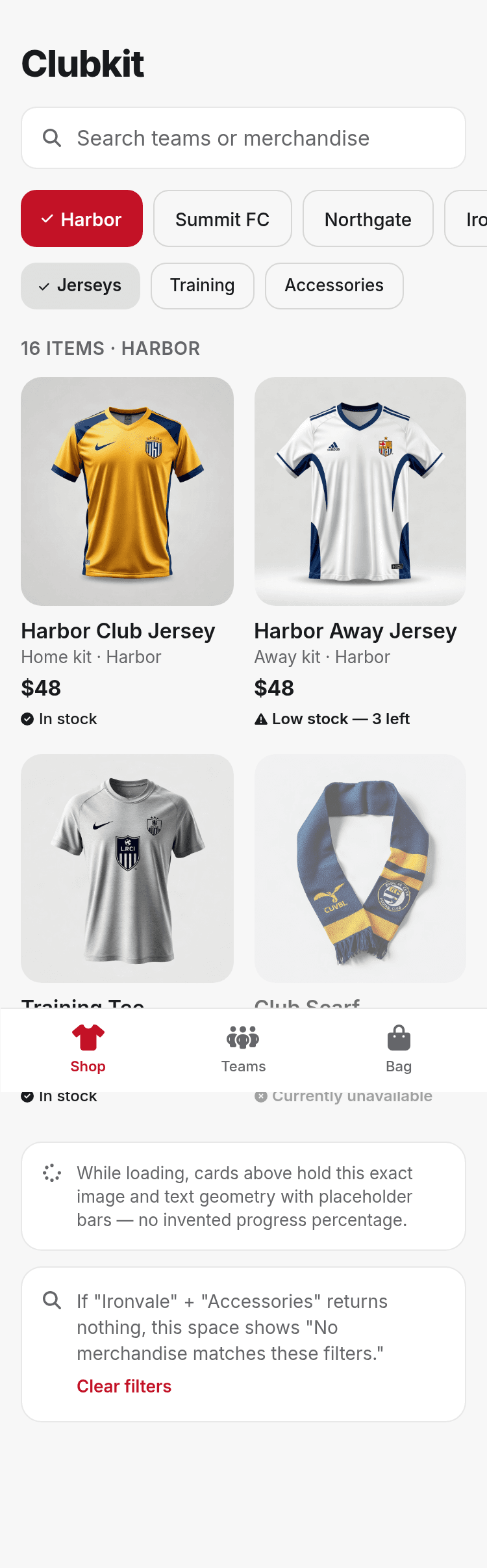 Sports Merchandise App Template