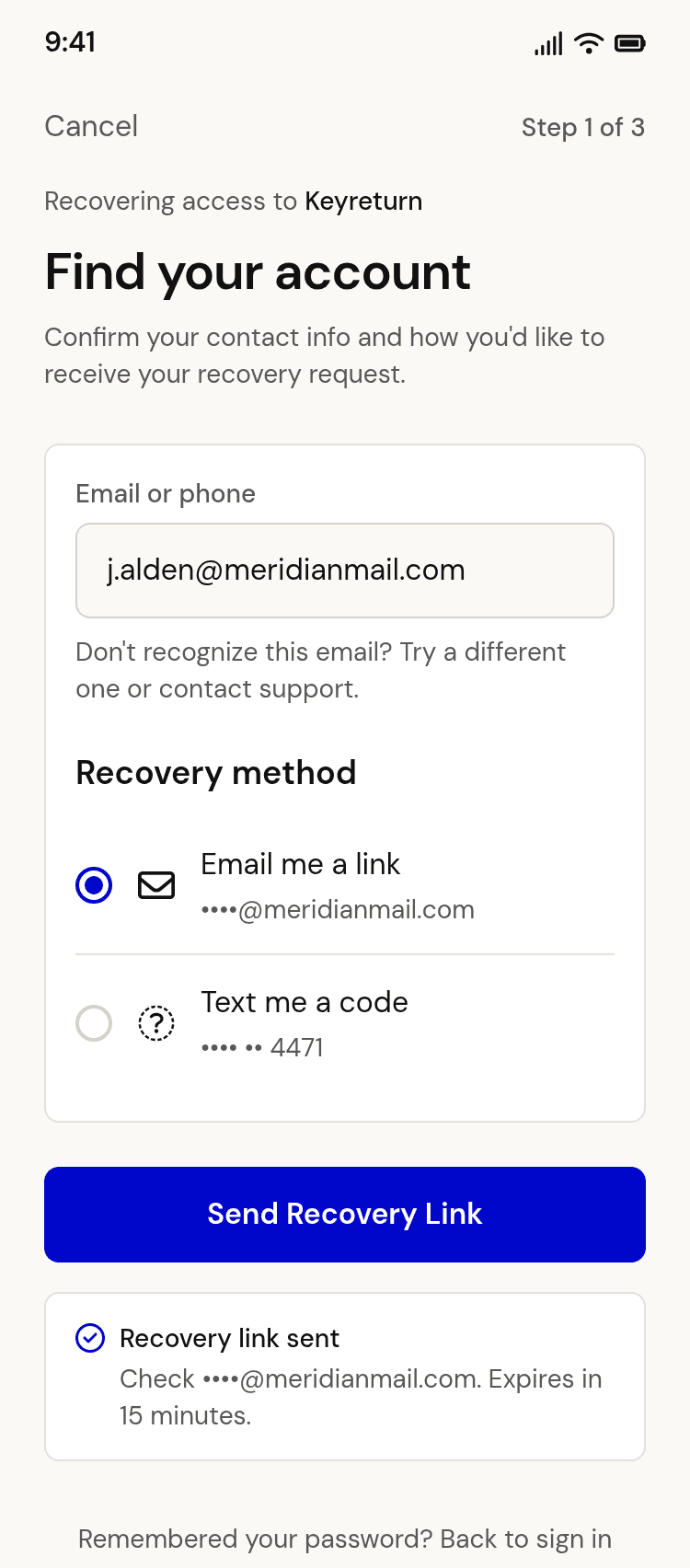 Forgot and Reset Password App Template