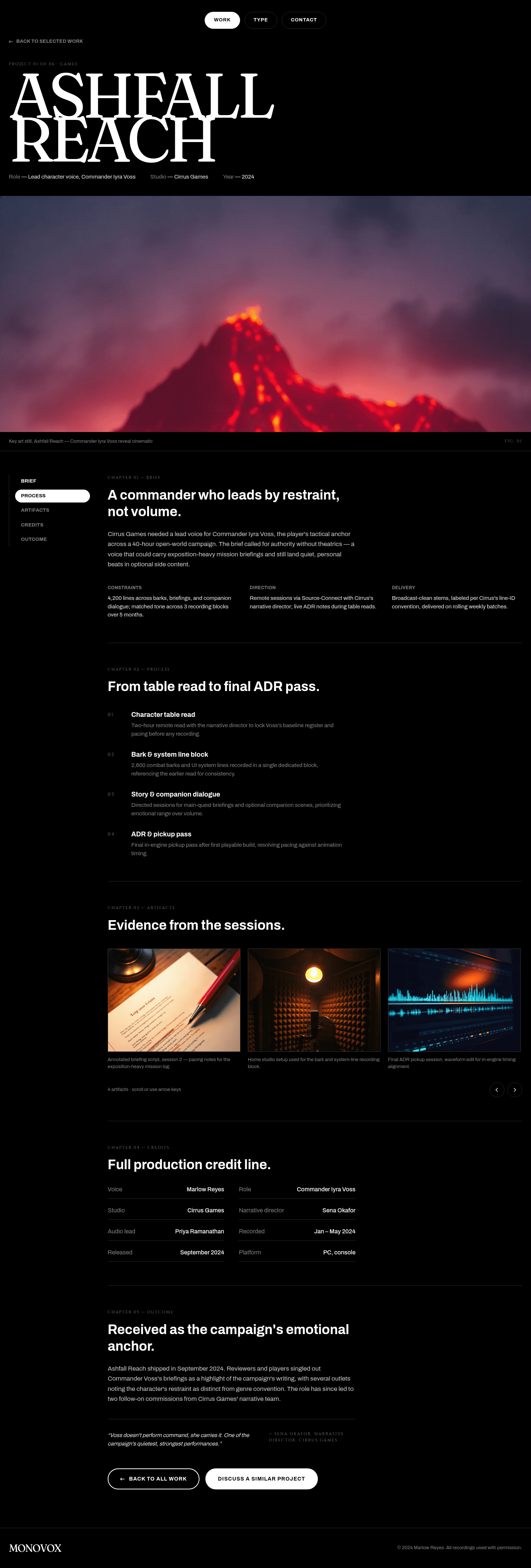 Voice Actor Portfolio Website