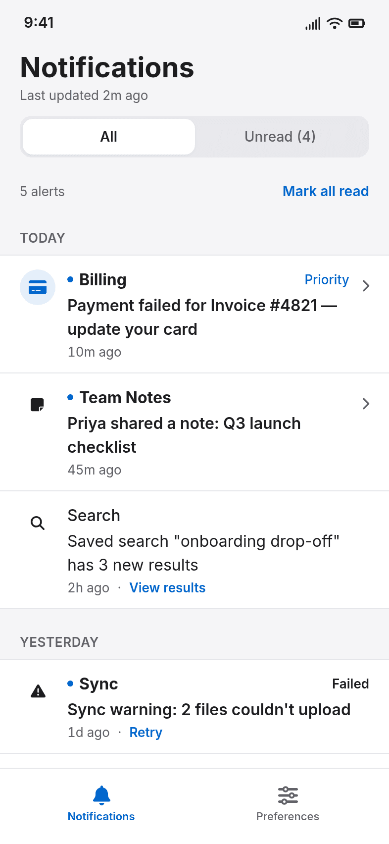 Notification Center Template