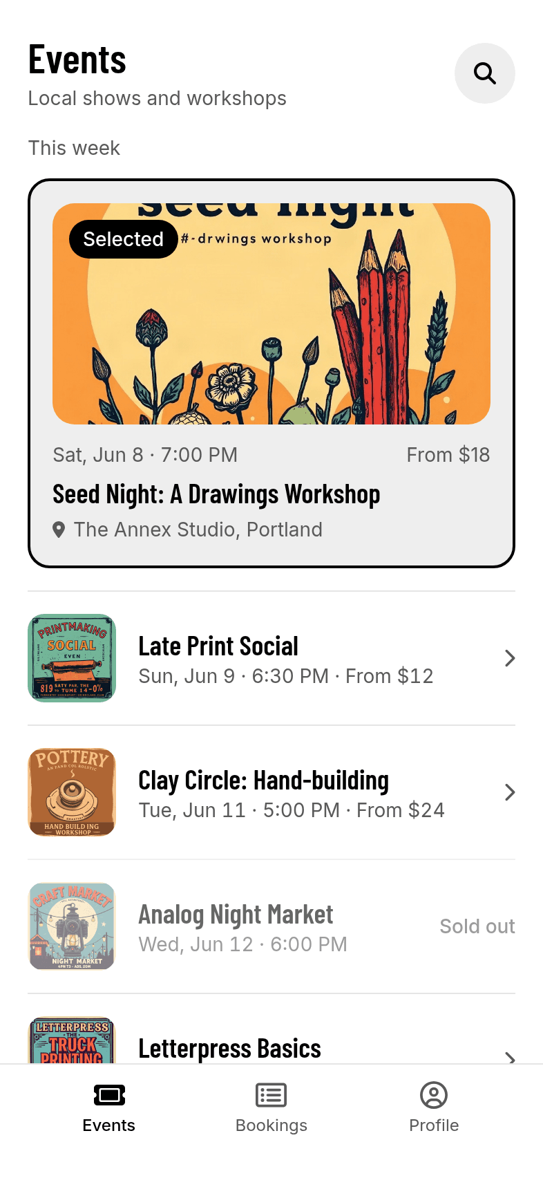 Event Booking Prototype Template