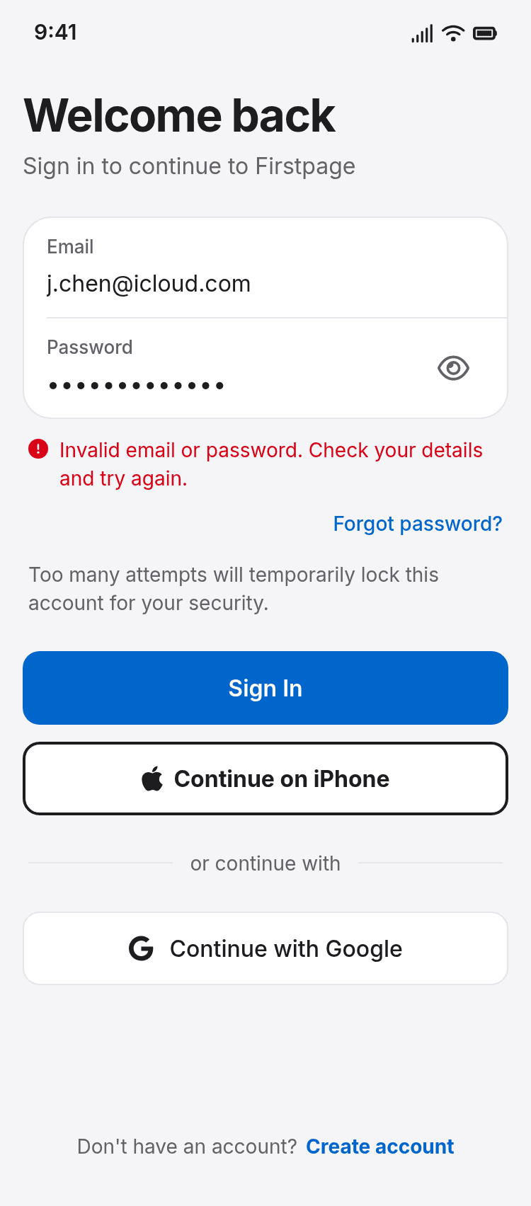 iOS Login and Registration Screens Template
