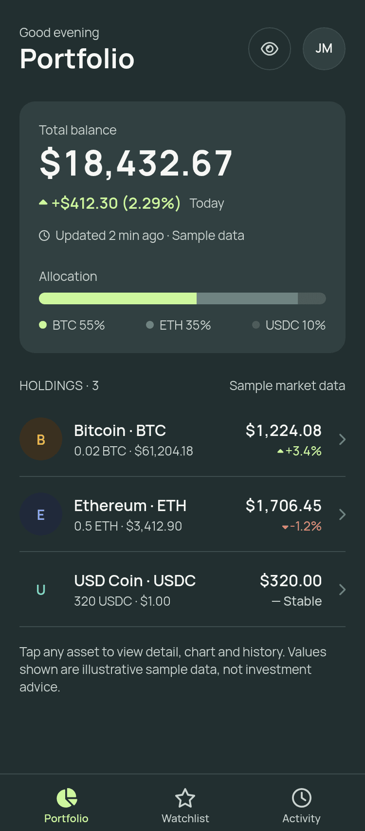 Crypto Portfolio Tracker Template