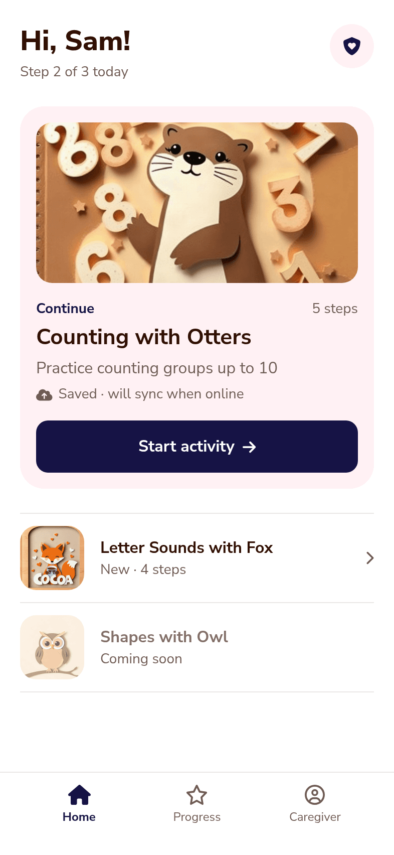 Learning App for Kids Prototype Template