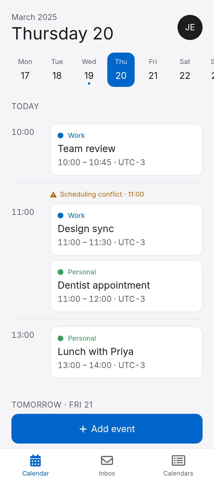 Calendar App Template