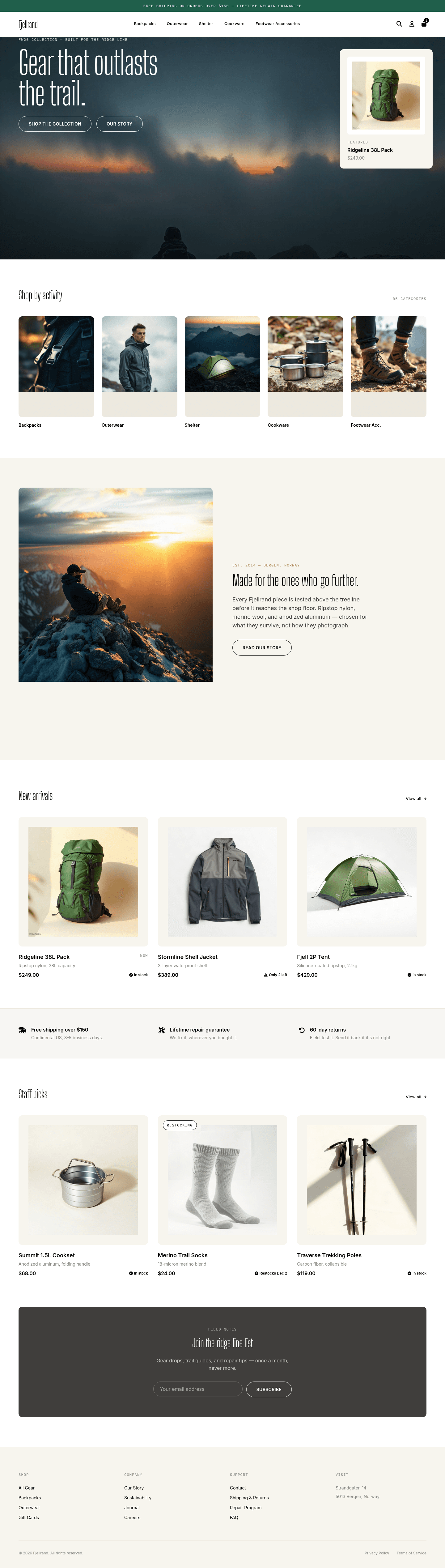 Outdoor Gear Ecommerce Website