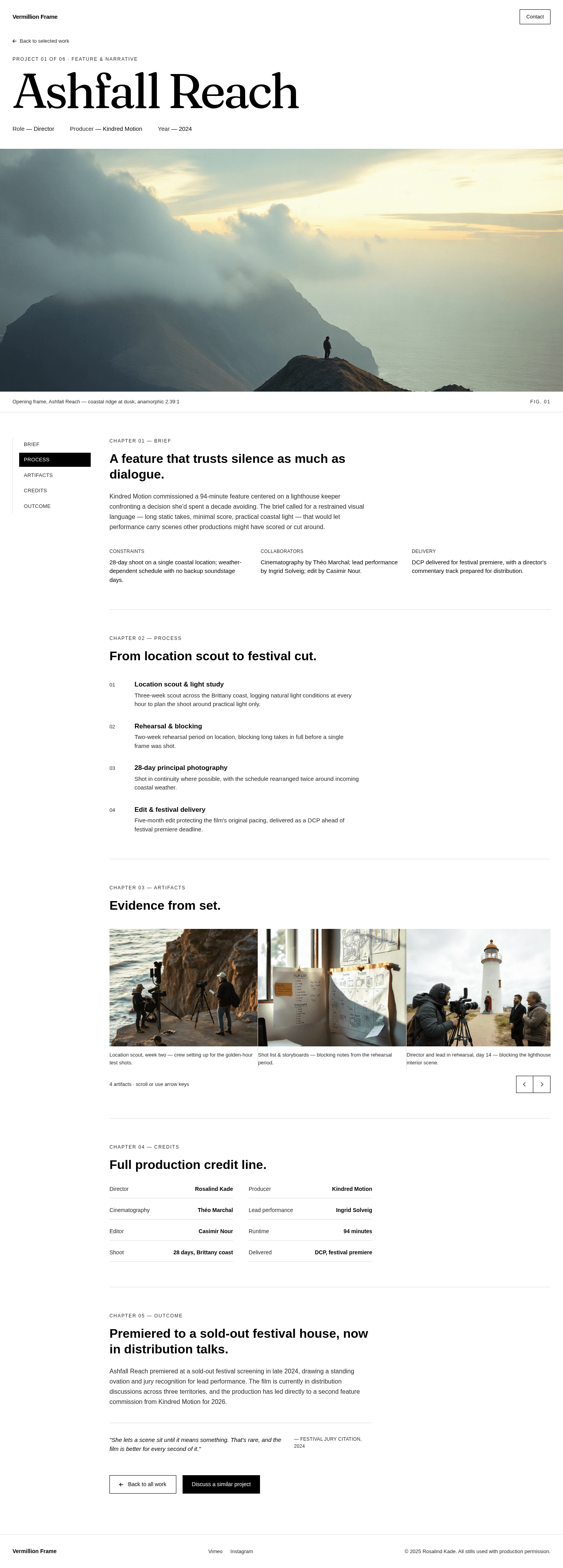Film Director Portfolio Website