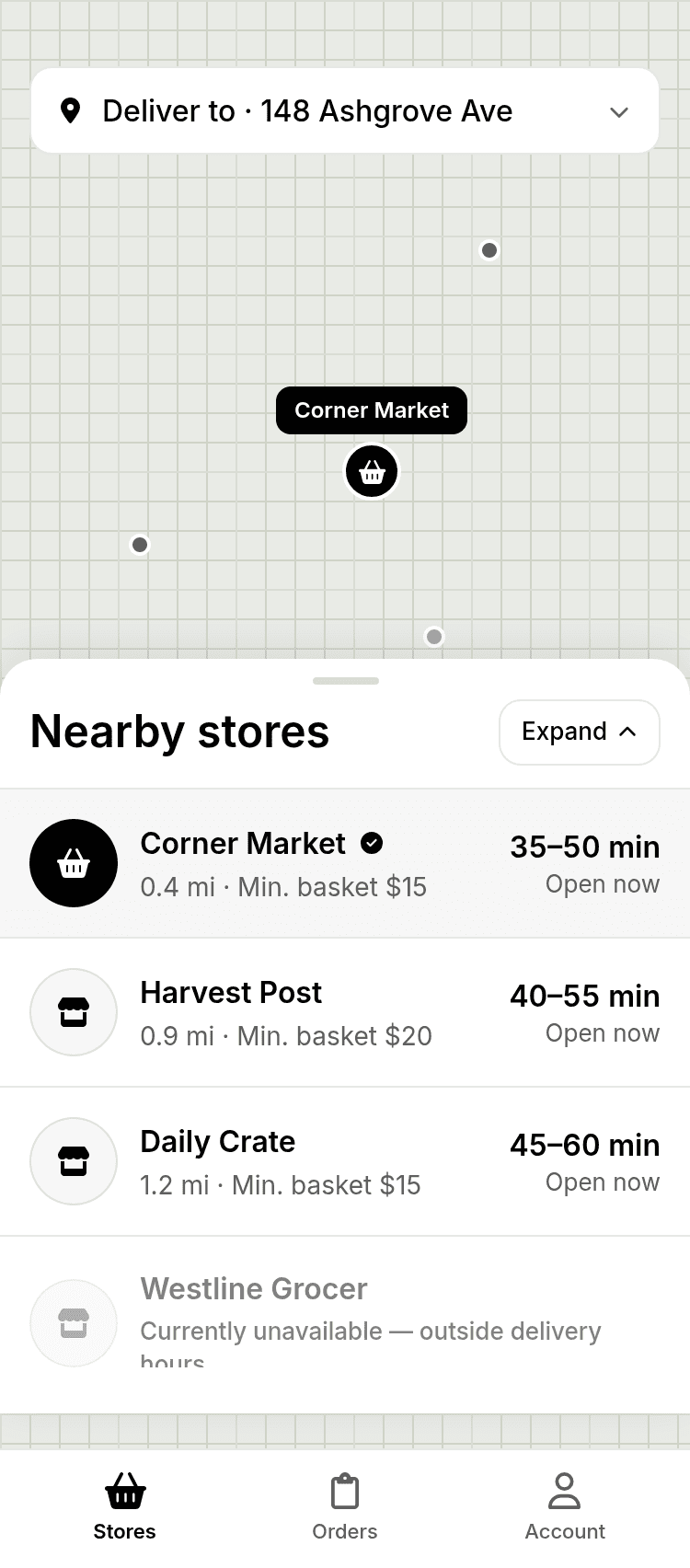 On-Demand Grocery Delivery Template