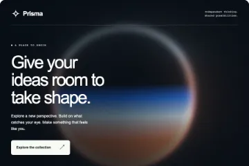 Landing page with the Chromatic light effect